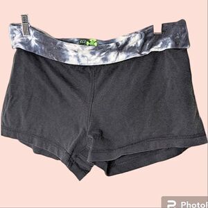Eco Malibu Organic Recycled Black Tie Dye Bike Yoga Shorts size XL
